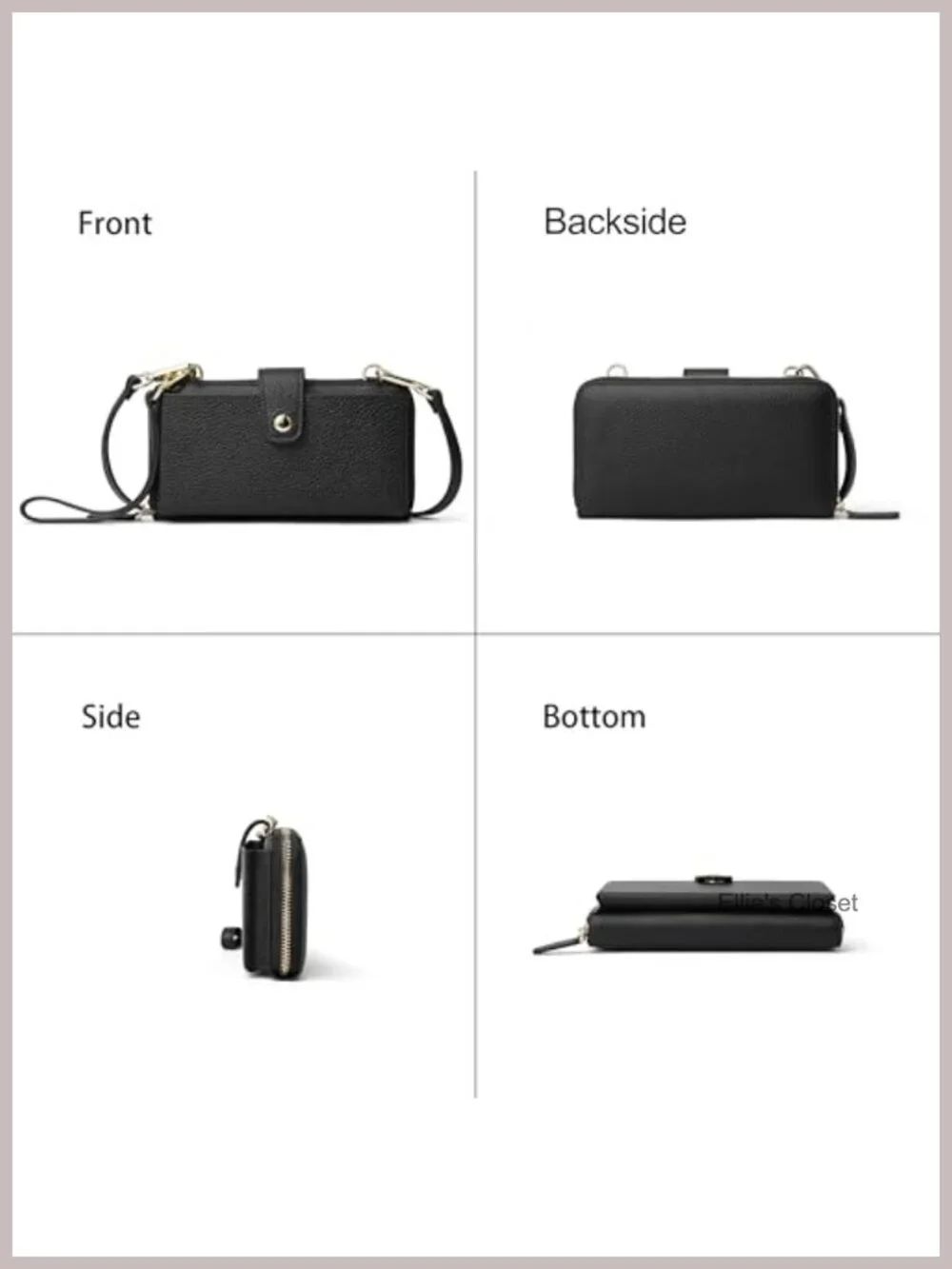 Genuine Leather Crossbody Phone Purse Wristlet Wallet with RFID Blocking